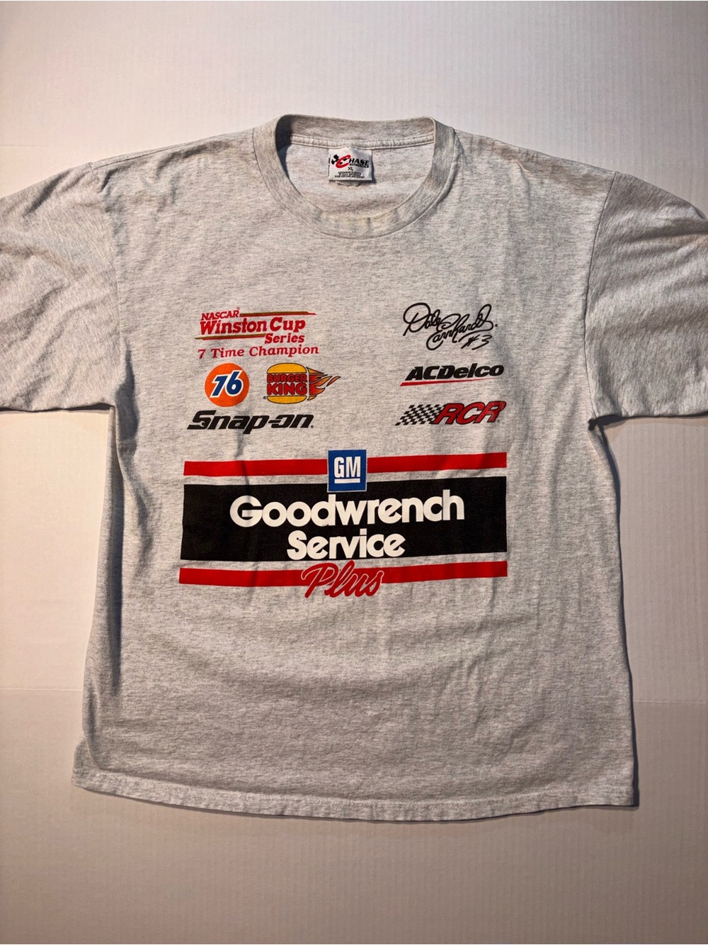 Vtg Dale Earnhardt Nascar Chase Authentics GM Goodwrench 90’s AOP T-shirt XL
